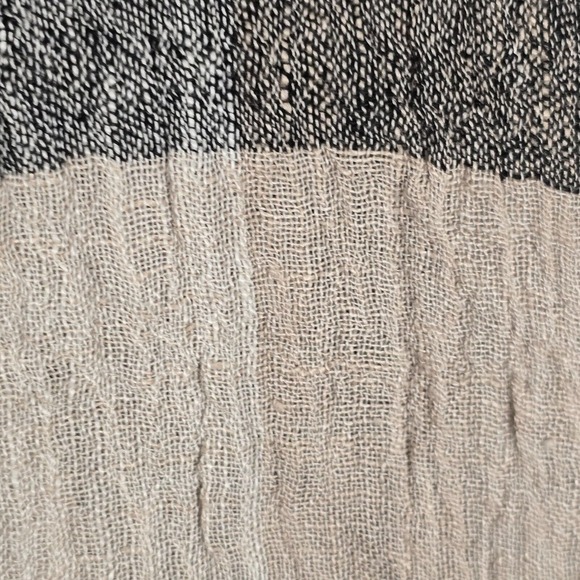 Liv by Habitat Yin Yang Linen Button-Up Shirt Womens Small Neutral Block Stripe - Picture 5 of 12